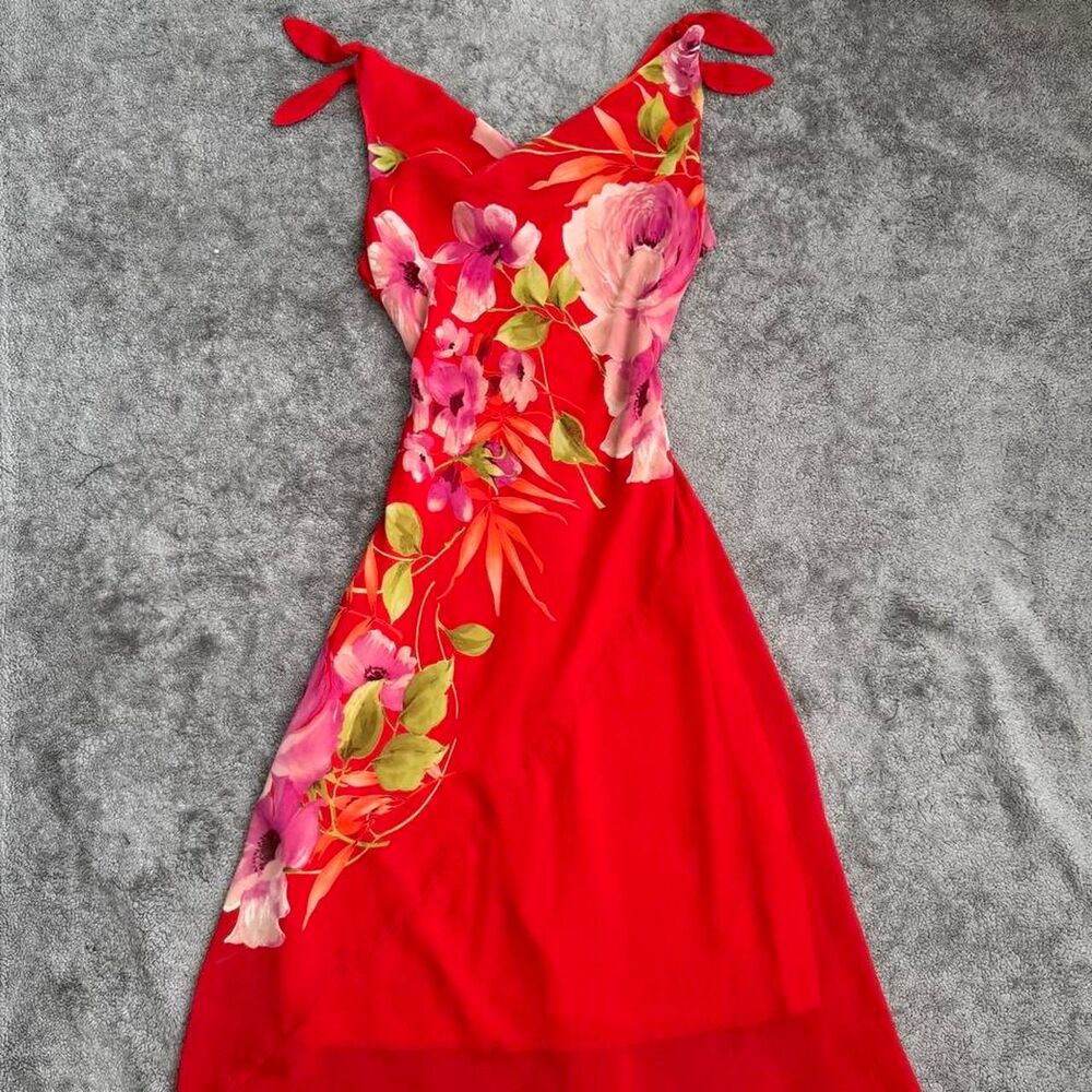 Sangria Red floral maxi dress